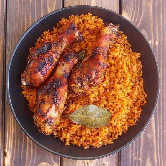 Plate of jollof rice